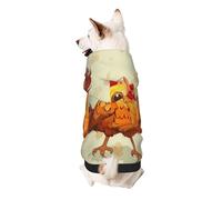 Chicken Chick Printed Dog Hoodie Soft Dog Sweatshirt Cute Cat Dog Clothes for Small Dogs Kitten Puppy, 2XL