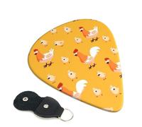 Chicken Chick Printed Guitar Picks 6 Pcs Guitar Plectrum Acoustic Electric Guitar Pick For Bass Electric Acoustic Guitars Ukulele Thin Medium Thick Set 0.46mm