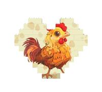 Chicken Chick Printed Jigsaw Puzzle 10.8x12.8 CM, Heart-Shaped Puzzle Challenging Game for Adults Gifts, Family Fun Decorative Wall Decor