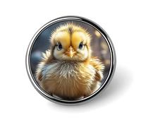 Chicken Chick Round Badge Personalized Metal Lapel Pin Badges Fit Clothing Bags Hat Humorous Printed Brooch Badge Party Decorations Accessories for Men Women