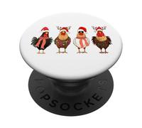 Chicken Christmas - Lights - Farm Animal - Merry Christmas PopSockets Adhesive PopGrip