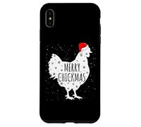 Chicken Christmas Merry Chickmas Santa Hat Chicken Farm Xmas Case for iPhone XS Max