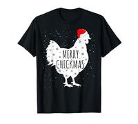 Chicken Christmas Merry Chickmas Santa Hat Chicken Farm Xmas T-Shirt