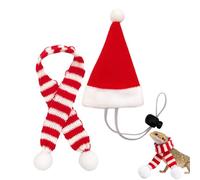 Chicken Clothes | Christmas Santa Themed,Santa Hat with Scarf Christmas Costume Outfit Set - for Hen Hamster Rabbit Kitty Parrot Puppy Lizard Farm Decoration