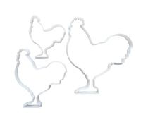 Chicken Cockerel Rooster Shape Cookie Cutter Dough Biscuit Pastry Fondant Sharp Stencil Animal Hen Bird Farm (Small)