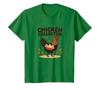 Chicken Collector Funny Farm Lover Rooster Egg Collector T-Shirt, Kids, Kelly Green, 4 Years