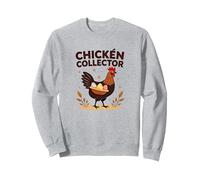 Chicken Collector Funny Farm Lover Rooster Egg Gatherer Sweatshirt, Adult Unisex, Heather Grey, XXL