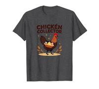 Chicken Collector Funny Farm Lover Rooster Egg Gatherer T-Shirt, Men, Dark Heather Grey, XXL