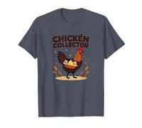 Chicken Collector Funny Farm Lover Rooster Egg Gatherer T-Shirt, Men, Heather Blue, XXL