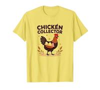 Chicken Collector Funny Farm Lover Rooster Egg Gatherer T-Shirt, Men, Lemon, XXL