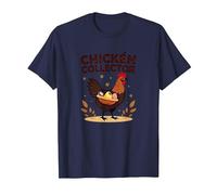 Chicken Collector Funny Farm Lover Rooster Egg Gatherer T-Shirt, Men, Navy, XXL