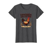 Chicken Collector Funny Farm Lover Rooster Egg Gatherer T-Shirt, Women, Dark Heather Grey, XXL