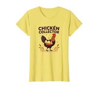 Chicken Collector Funny Farm Lover Rooster Egg Gatherer T-Shirt, Women, Lemon, XXL