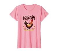 Chicken Collector Funny Farm Lover Rooster Egg Gatherer T-Shirt, Women, Pink, XL