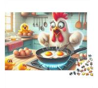 Chicken Cooking Eggs 1000pc Thick Cardboard Jigsaw Puzzle for Stress Relief Seekers Christmas Gathering Home Decor Home Leisure Time Social Icebreaker 52x38cm/1000pcs