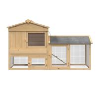 Chicken Coop 2 Pack Solid Wood Brown Outdoor Hen House with Lockable | Weather- roof, se lock, easy-clean design, garden or terrace use, engineered wood durability