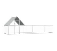 vidaXL Chicken Coop 6x2x2m Galvanised Steel Hen House Poultry Hutch Run Nest