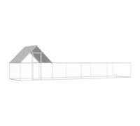 vidaXL Chicken Coop 8x2x2m Galvanised Steel Hen House Poultry Hutch Run Nest