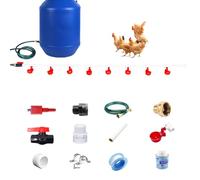 Chicken Coop Accessories - Complete Automatic PVC Pipe Watering System Kit with Hole Opener, Hoses, Valves & Red Drinking Cups for Chickens, Quail, Ducks, Geese & Other Poultry