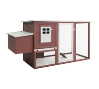 Chicken Coop Brown Pine Wood & Plywood w/ Iron Wire Mesh 192x75x103 cm GreenTop