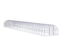 vidaXL Outdoor Chicken Coop 3X24X2 M Galvanised Steel, Silver