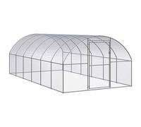 vidaXL Outdoor Chicken Coop 3x6x2 m Galvanised Steel Garden Poultry House