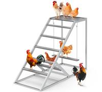 Chicken Coop, Chicken Perches with Swing, Chicken Roosting Bars, Chicken Activity Play Toys, Wooden Chicken Ladder for Pet's Healthy & Happy, Suitable for Backyard Farm