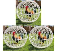 Chicken Coop Circular PVC Cage, 3Pack Outdoor Rollable Round Chicken Cage, Pet Removable Safety Cage, Prevents Dog Bites Horse Trampling,for Chicks Rabbits Birds(3PCS-L/11.8In)