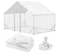 Chicken Coop Cover,11.48 * 6.23 FT Cover for Chicken Run Large Metal Chicken Coop Pen