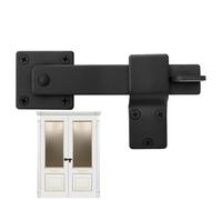 Chicken Coop Door Latch Wood Fence Gate Lock - Carbon Steel Rotary Door Lock | Black Door Latch Hardware, Easy to Use Gate Lock for Stealing
