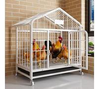 Chicken Coop for 4 Chickens - Sturdy Square Tube Construction with Lock and Wheels for Indoor/Outdoor Use