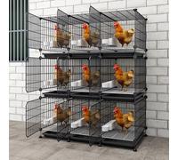 Chicken Coop for 6 Chickens, Metal Construction, Space Saving Design with Removable Tray for Backyard Garden, Easy Access Feeding Area