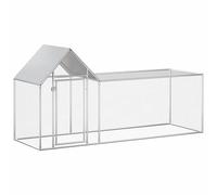 Chicken Coop Galvanised Steel Hen House Poultry Hutch Nest Multi Sizes vidaXL