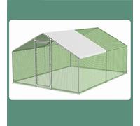 Chicken Coop Galvanized Steel Frame Large Outdoor Animal Fence with Tarpaulin - Ideal for Farm, Yard, Outdoor