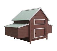 Chicken Coop Grey 157X97X110 Cm Wood,Chicken Coop And Run,Hen House,Poultry Run Cage For Hens Ducks Rabbits Dogs Hutch Poultry Cage Animals & Pet Supplies,Brown