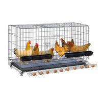 Chicken Coop Hen Run Metal Nesting Box Poultry Cage with Wheels for Indoor and Outdoor Use