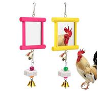 Chicken Coop Mirror Swing - Coop Enrichment Mirror Pecking Toy - Multi-Functional Hens Entertainment Poultry Boredom Relief for Farm Outdoor Space Yard