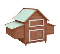 Chicken Coop Mocha and White 150x96x110 cm Solid Firwood