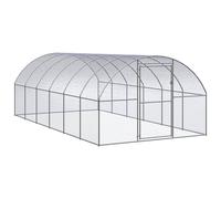 Chicken Coop Outdoor Silver 3x6x2m Galvanised Steel Run Enclosure with Frame Kit