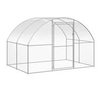 Chicken Coop Outdoor Silver Galvanised Steel 3x2x2 m Poultry Run Large Secure XL