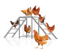 Chicken Coop Perches with Swing, Chicken Roosting Bars, Chicken Run Accessories Toy, Wooden Ladder for Pet's Healthy & Happy, Sturdy and Easy to Clean, Suitable for Backyard Farm