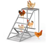 Chicken Coop Perches with Swing, Metal Chicken Toys for Hens with Swing & Ladder, Chicken Run Accessories for Healthy Pets, Durable & Easy Clean Poultry Playground for Backyard Farm