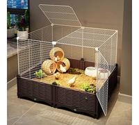 Chicken Coop Poultry Cage & Rabbit Hutch - DIY Assembly Large Space Encrypted Iron Mesh, Best Choice for Indoor Outdoor Farming for Pet Owners(74 * 37 * 55cm)