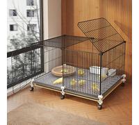 Chicken Coop Poultry Cage with Wheels, Easy to Assemble Metal Hen House for Chickens and Ducks, Includes Tray for Easy Cleaning, Ideal for Lay Eggs, 71x