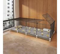 Chicken Coop Poultry Cage with Wheels, Easy to Assemble Metal Hen House for Chickens and Ducks, Includes Tray for Easy Cleaning, Ideal for Lay Eggs, 71x
