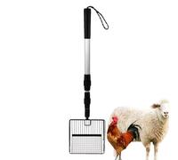 Chicken Coop Rake?Stretchy Cleaning Tool,Lightweight Metal Shovel, Poop Shovel|Retractable Chicken Coop Strainer, Sand Remover Scooper, Multi-Purpose Manure Cleaning Accessory for
