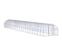 Chicken Coop Run Silver Galvanised Steel 3x20x2 m Outdoor Poultry XL Enclosure