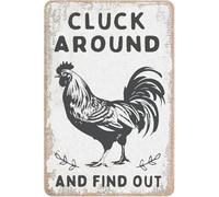Chicken Coop Sign Chicken Coop Accessories Signs Chicken Gifts Chicken Cluck Around and FindTin Sign for Home Farm Chicken Coop Farmhouse Kitchen Garden Decor