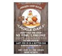 Chicken coop signs chicken signs chicken coop rules tin sign rustic notice tin plaque farm decor chicken metal tin sign funny outdoor tin poster chicken decor wall art 8×12 INCH
