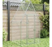 Chicken Coop Silver 100x100x190cm Galvanised Steel Walk-In Large Cage with Lock